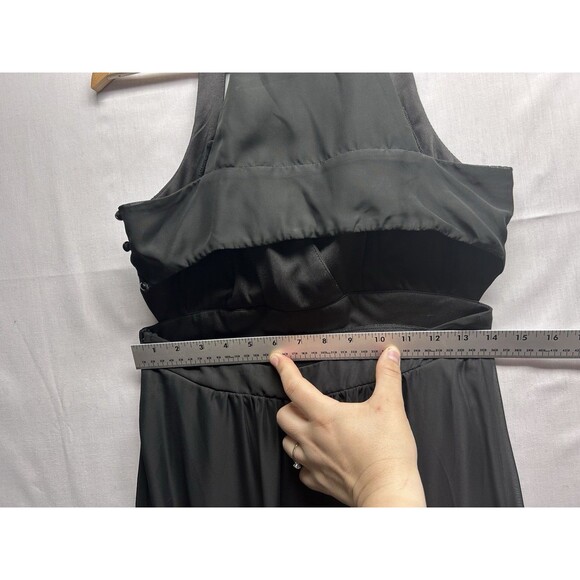 Studio Y Women’s 7/8 Maurice’s Black Halter Sheer Slip Dress Open Back NWT *flaw - Picture 7 of 9